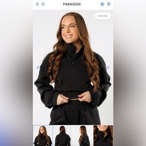 Paragon Fitwear Black Cropped Quarter-Zip Sweatshirt